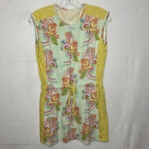 Hannah Kate Girls Floral Dress Sleeveless Cinch Tie Waist Knit Size 14